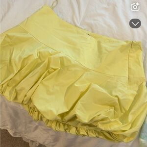 Zara Yellow Bubble Mini Skirt with Ruffled Hem